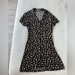 Reformation Black Floral Mini Dress